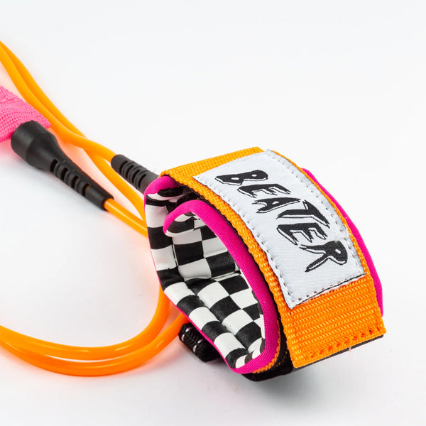 Beater 5' Pro Comp Leash - Orange & Pink