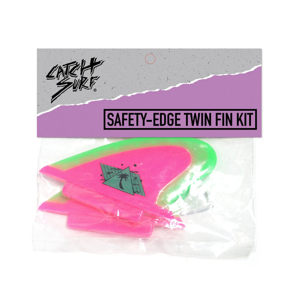 Catch Surf UK - Beater Pro - Safety Edge Twin Fin Kit - Hot Pink & Lime