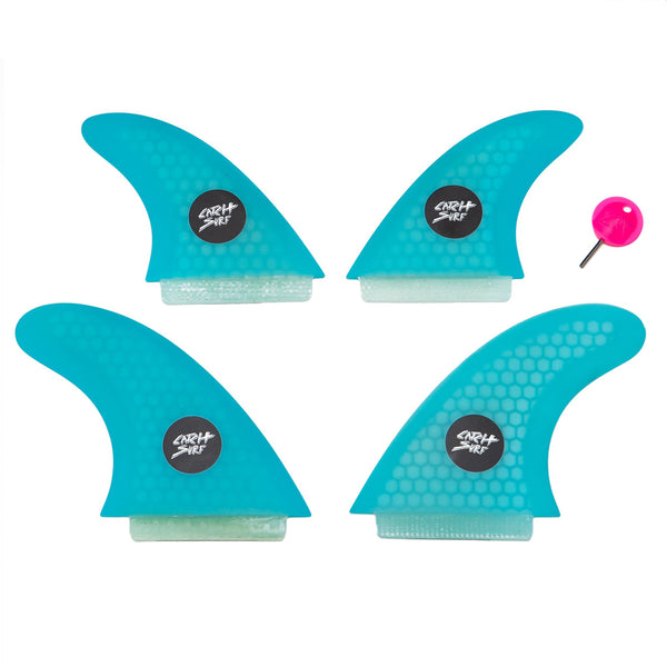 Ultra Hi-Perf Quad Fin Kit - Cyan