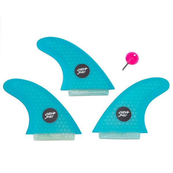 Ultra Hi-Perf Tri Fin Kit - Cyan