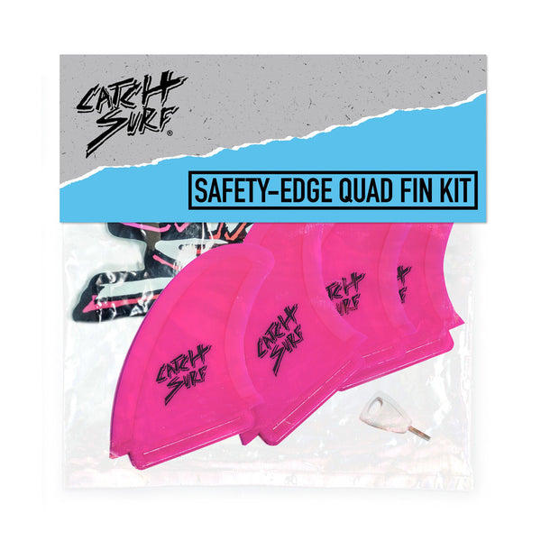 Catch Surf UK - Safety Edge Quad Fin Kit - Hot Pink