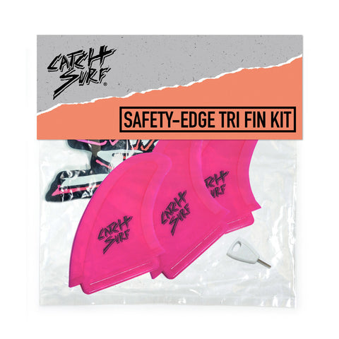 Catch Surf UK - Safety Edge Tri Fin Kit - Hot Pink